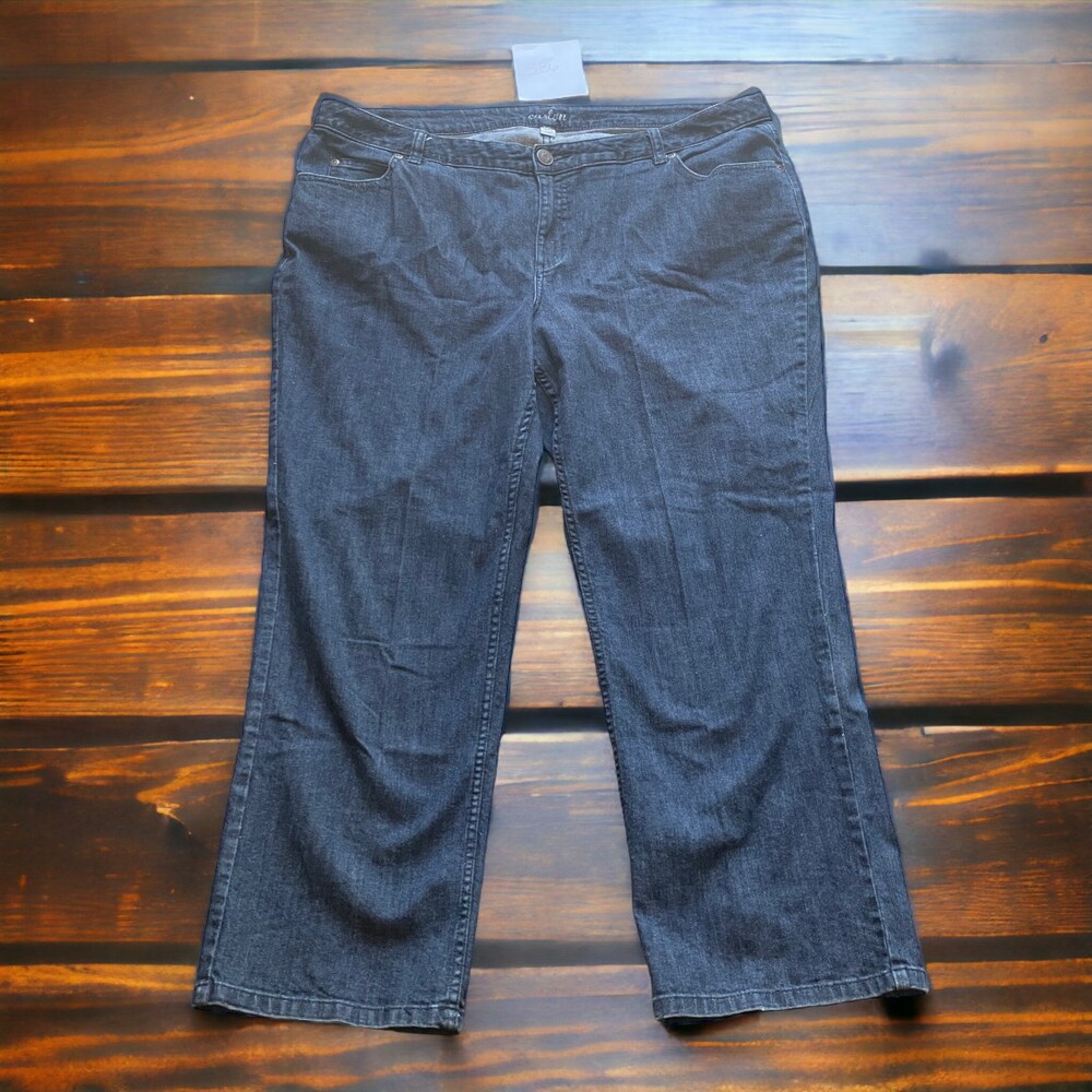 Evelyn Dark Gray Denim Jeans 18WP Women's Straight Leg Style 0386